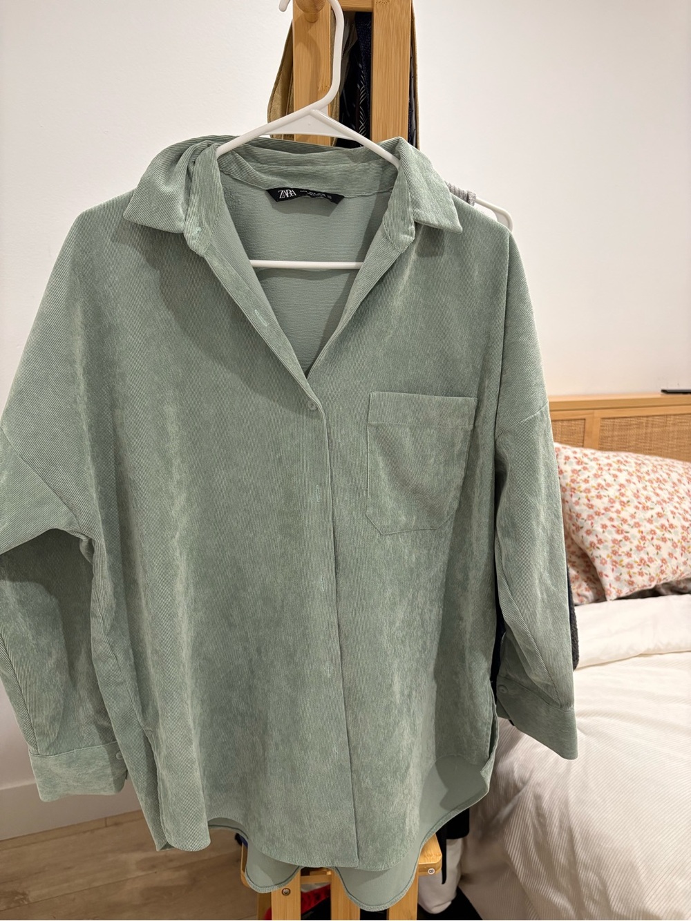 Zara Oversized Sage Green Shirt Jacket